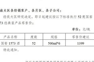 「微酒突發」1399！國窖1573上調零售價緊抓高端機遇