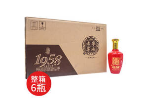 38度寧城老窖1958綿香濃香型白酒500mlx6瓶整箱價格？