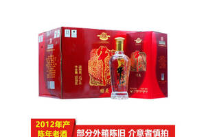 42度牛欄山百年順美白酒透明玻璃瓶2012年老酒500MLx6瓶整箱價格？