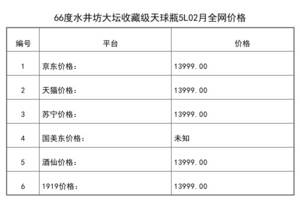 2021年02月份66度水井坊大壇收藏級天球瓶5L全網價格行情