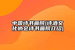 中國詩書畫院(詩酒文化協會詩書畫院介紹)