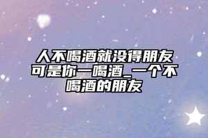 人不喝酒就沒得朋友可是你一喝酒_一個不喝酒的朋友