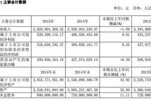 最新丨迎駕2015年實現利潤同比增長9.01%