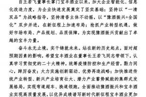 寶豐酒業董事長王若飛榮獲“河南省優秀民營企業家”稱號