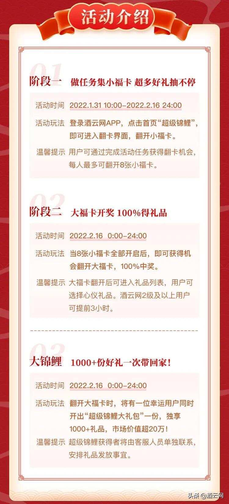 酒圈活動天花板！酒云“超級錦鯉”獎品清單曝光，千件獎品開搶