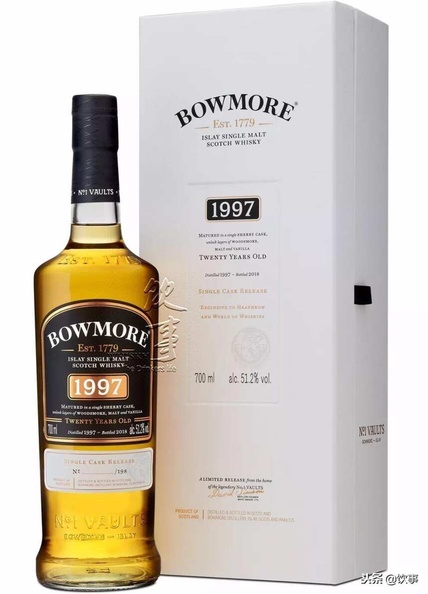 量超少！希斯羅免稅專供！波摩(Bowmore)1997雪莉單桶20年