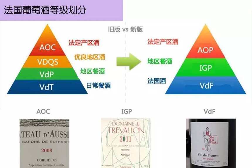 法國葡萄酒分級中的 AOC、AOP、VdP 和 IGP分別是