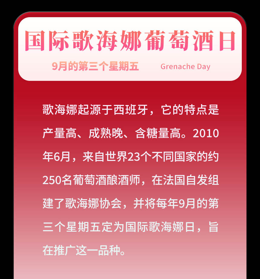 今天是國際長相思日！葡萄酒這些節日小編做了18張小卡片