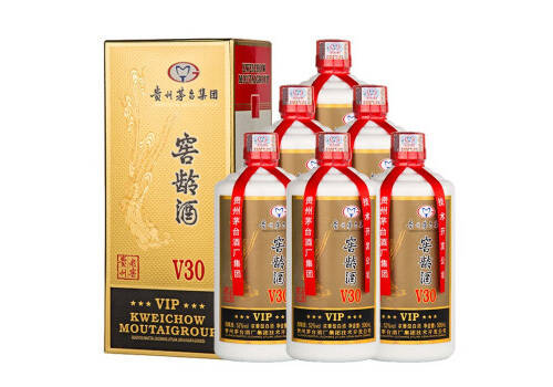 52度貴州茅臺窖齡酒V30濃香型白酒500mlx6瓶整箱價格？