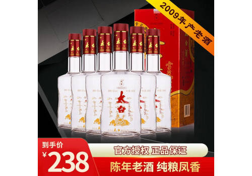 50度太白酒雪花漿白酒2008-2009年老酒500mlx6瓶整箱價格？