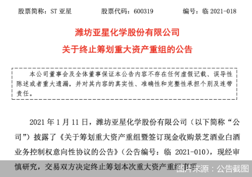 重大資金重組終止 景芝酒業上市夢再破碎