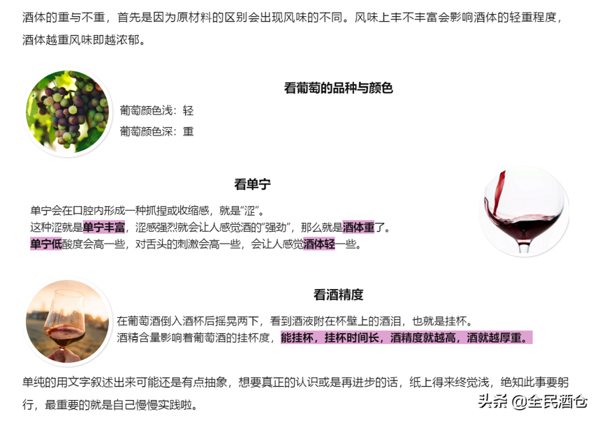 來聊聊有輕重的酒體