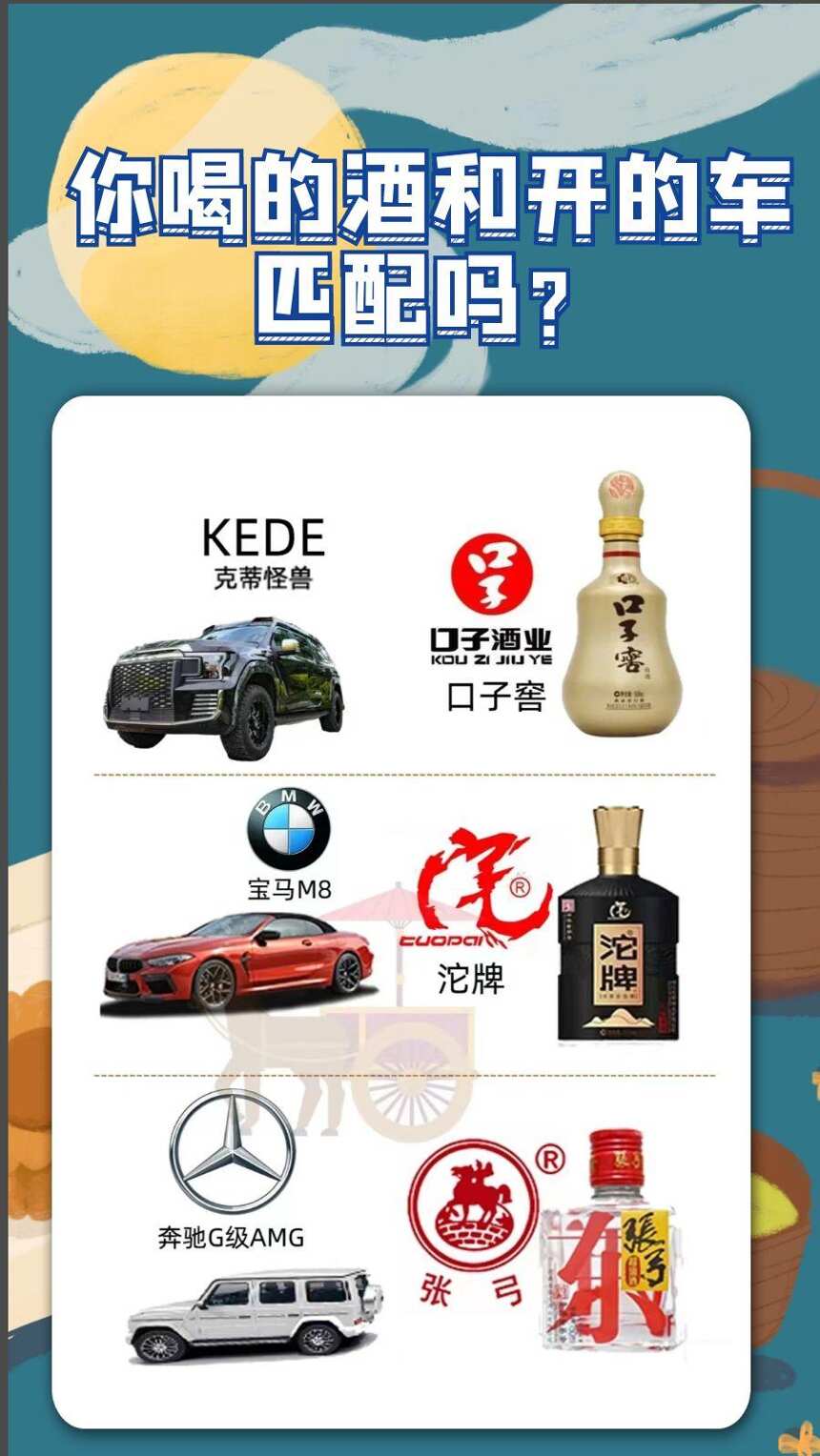 趕快進來看看！你開的車和什么酒更配