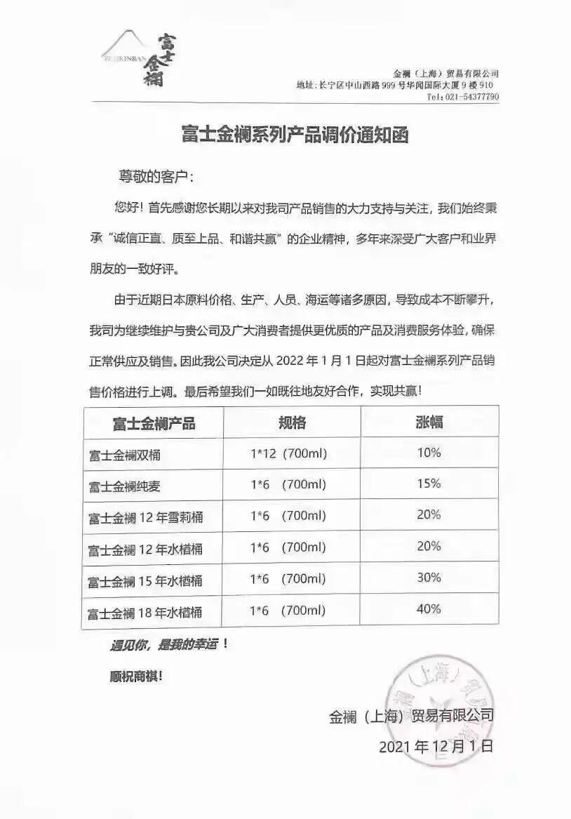 多個二線威士忌品牌跟漲，漲幅最高達40%