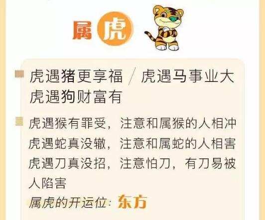 十二生肖貴人是哪些？您的貴人是誰？請關注每日播報之三 生肖虎