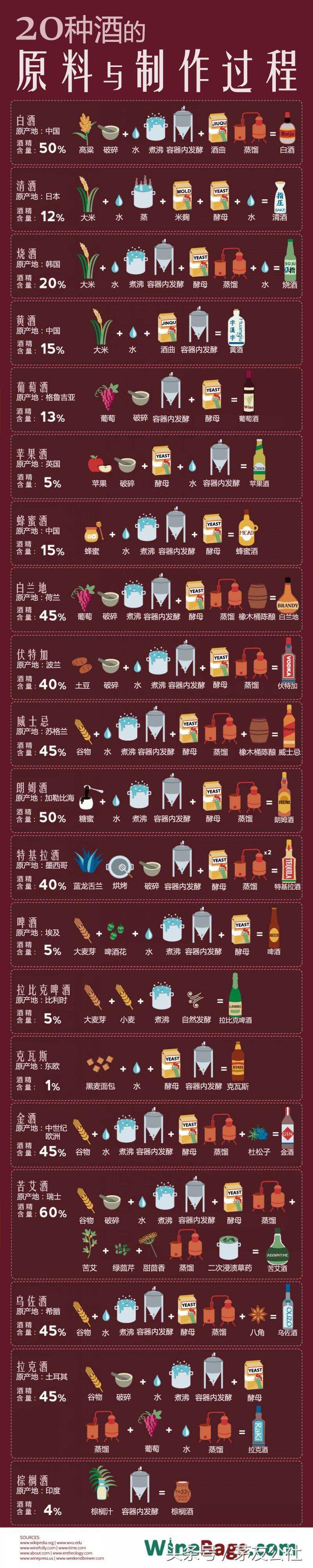 厲害了｜一張圖讀懂18個國家的20種酒釀造方法