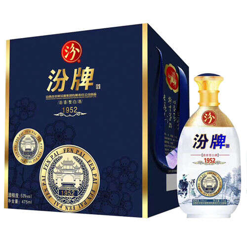 53度汾酒集團汾牌1952清香酒475ml4瓶整箱大約市場價